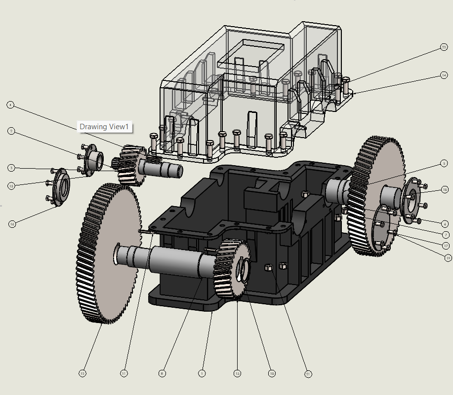 Reducer gearbox prototype